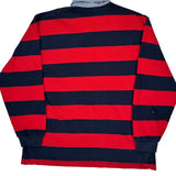 Polo By Ralph Lauren Striped Rugby Shirt - Large Navy Cotton