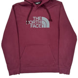 The North Face Hoodie - Large Burgundy Cotton
