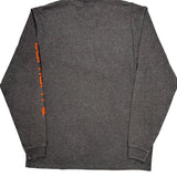 Carhartt Spellout Long Sleeve T-Shirt - Large Gray Cotton