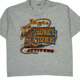 Honky-Tonk Attitude Unbranded Graphic T-Shirt - Small Gray Cotton