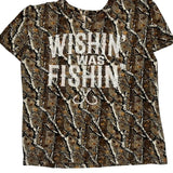 Fishing Graphic New York Clothing Camo T-Shirt - Small Brown Cotton