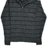 Southpole Striped 1/4 Zip - Large Gray Acrylic