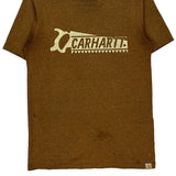 Carhartt Graphic T-Shirt - Small Brown Cotton