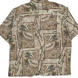 Puritan Floral Hawaiian Shirt - Large Brown Viscose