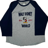 Disney Graphic Long Sleeve T-Shirt - Large Grey Cotton