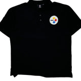 Steelers Nfl Polo Shirt - XL Black Cotton