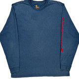 Carhartt Spellout Long Sleeve T-Shirt - Large Blue Cotton