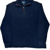 Polo By Ralph Lauren 1/4 Zip - Large Navy Cotton