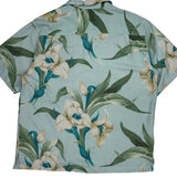Tommy Bahama Floral Hawaiian Shirt - Large Green Silk