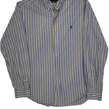 Ralph Lauren Striped Shirt - Large Blue Cotton