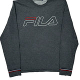 Fila Spellout Sweatshirt - Large Grey Cotton