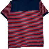 Tommy Hilfiger Striped Polo Shirt - Large Navy Cotton