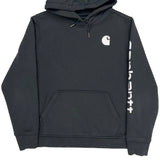 Carhartt Spellout Hoodie - XL Black Cotton Blend