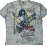 Led Zeppelin Jimmy Page Liquid Blue Band T-Shirt - XL Multicoloured Cotton