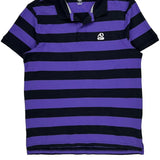 Nike Striped Polo Shirt - XL Purple Cotton
