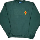 Winnie The Pooh Embroidery Disney Cartoon Sweatshirt - XL Green Cotton