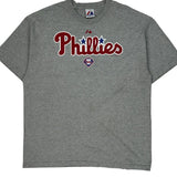 Phillies Majestic Mlb T-Shirt - XL Gray Cotton