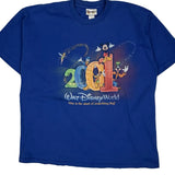 Walt Disney World 2001 Disney Graphic T-Shirt - Large Blue Cotton