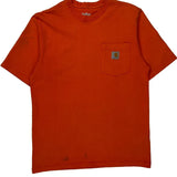 Carhartt T-Shirt - Small Orange Cotton