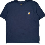 Carhartt T-Shirt - Large Navy Cotton