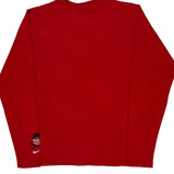 Football Nike Graphic Long Sleeve T-Shirt - Large Red Cotton