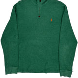 Polo By Ralph Lauren 1/4 Zip - Large Green Cotton