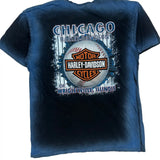 Chicago Harley Davidson Graphic T-Shirt - Large Black Cotton