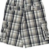 Lee Checked Cargo Shorts - 34W 11L Black & White Cotton