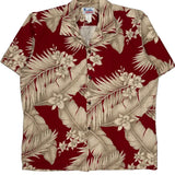 Hawaii Floral Hawaiian Shirt - Medium Beige Cotton