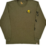 Carhartt Spellout Long Sleeve T-Shirt - Large Green Cotton