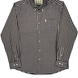 Barbour Checked Shirt - Large Burgundy Cotton