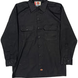 Dickies Shirt - Medium Black Polyester Blend