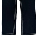 True Luck Contrast Stitch Jeans - 34W UK 12 Black Cotton Blend