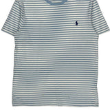 Polo By Ralph Lauren Striped T-Shirt - Medium Blue Cotton