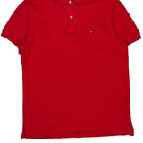 Tommy Hilfiger Polo Shirt - Medium Red Cotton