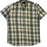 Ralph Lauren Checked Short Sleeve Shirt - Large Green Cotton