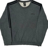 Adidas Sweatshirt - Large Gray Cotton Blend