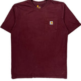 Carhartt T-Shirt - Large Burgundy Cotton