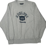 Adelphi University Champion College Sweatshirt - Small Grey Cotton Blend