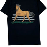 Horse Unbranded Single Stitch T-Shirt - Medium Black Cotton