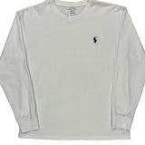 Polo By Ralph Lauren Long Sleeve T-Shirt - Small White Cotton