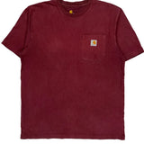 Carhartt T-Shirt - Medium Burgundy Cotton