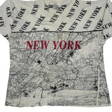 New York Tropics Single Stitch T-Shirt - XL White Cotton