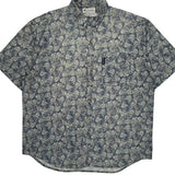 Columbia Short Sleeve Shirt - Large Blue Cotton