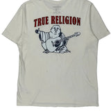 Buddha With Guitar True Religion Graphic T-Shirt - Large White Cotton