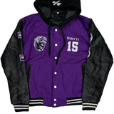 Ravens Unbranded Graphic Varsity Jacket - Large Black Leather