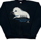 Protect Endangered Species Unbranded Graphic Sweatshirt - Large Black Cotton