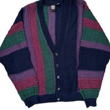 Jed Striped Cardigan - XL Multicoloured Acrylic Blend
