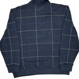 Nautica Checked 1/4 Zip - 2XL Blue Cotton