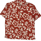Kahala Floral Hawaiian Shirt - Medium Red Cotton